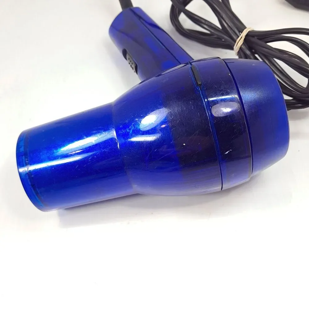Conair Hair blow Dryer Translucence clear blue Y2k 1875 Watt Model 077B WORKS